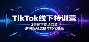 TikTok线下特训营：3天线下现场回放，解决账号流量与转化难题-万象聊项目