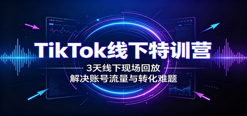 TikTok线下特训营：3天线下现场回放，解决账号流量与转化难题-万象聊项目
