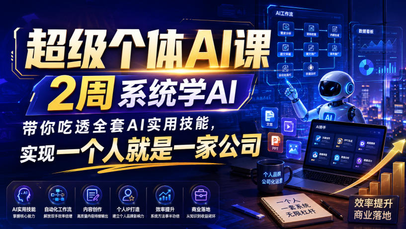 超级个体AI课，2周系统学AI，带你吃透全套AI实用技能，实现一个人就是一家公司(更新0818)-万象聊项目