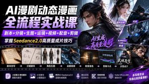 AI漫剧动态漫画全流程实战课：剧本+分镜+生图+运镜+视频+配音+剪辑，掌握Seedance2.0高质量成片技巧-万象聊项目
