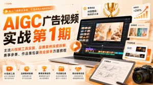 AIGC广告视频实战第1期，主流AI视频工具实操、品牌案例深度拆解、赛事参赛、作品集包装商业接单方面教程-万象聊项目