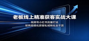 老板线上精准获客实战大课：视频号小红书流量打法，矩阵规模化获客私域转化全干货-万象聊项目