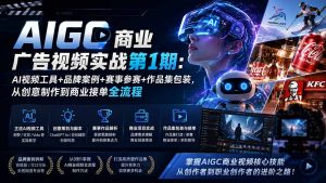 AIGC商业广告视频实战第1期：AI视频工具+品牌案例+赛事参赛+作品集包装，从创意制作到商业接单全流程-万象聊项目