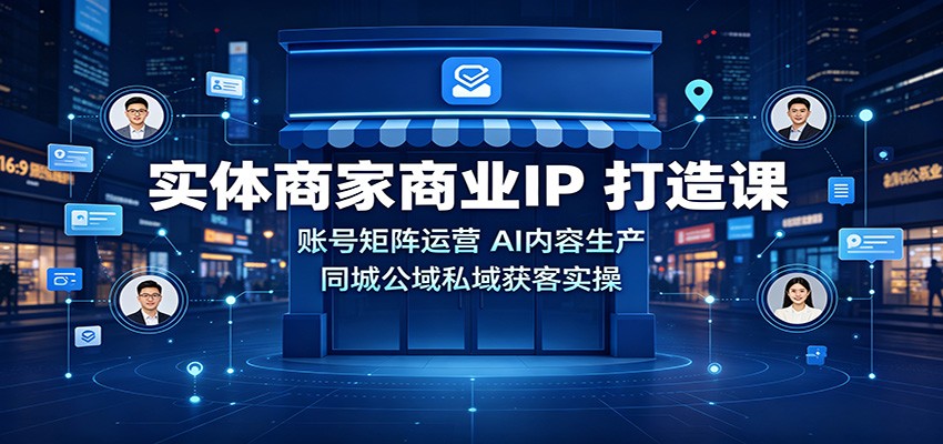 实体商家商业IP打造课：账号矩阵运营，AI内容生产，同城公域私域获客实操-万象聊项目