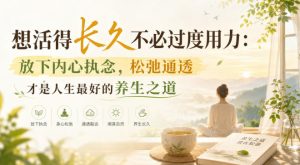 付费文章：想活得长久不必过度用力：放下内心执念，松弛通透才是人生最好的养生之道-万象聊项目