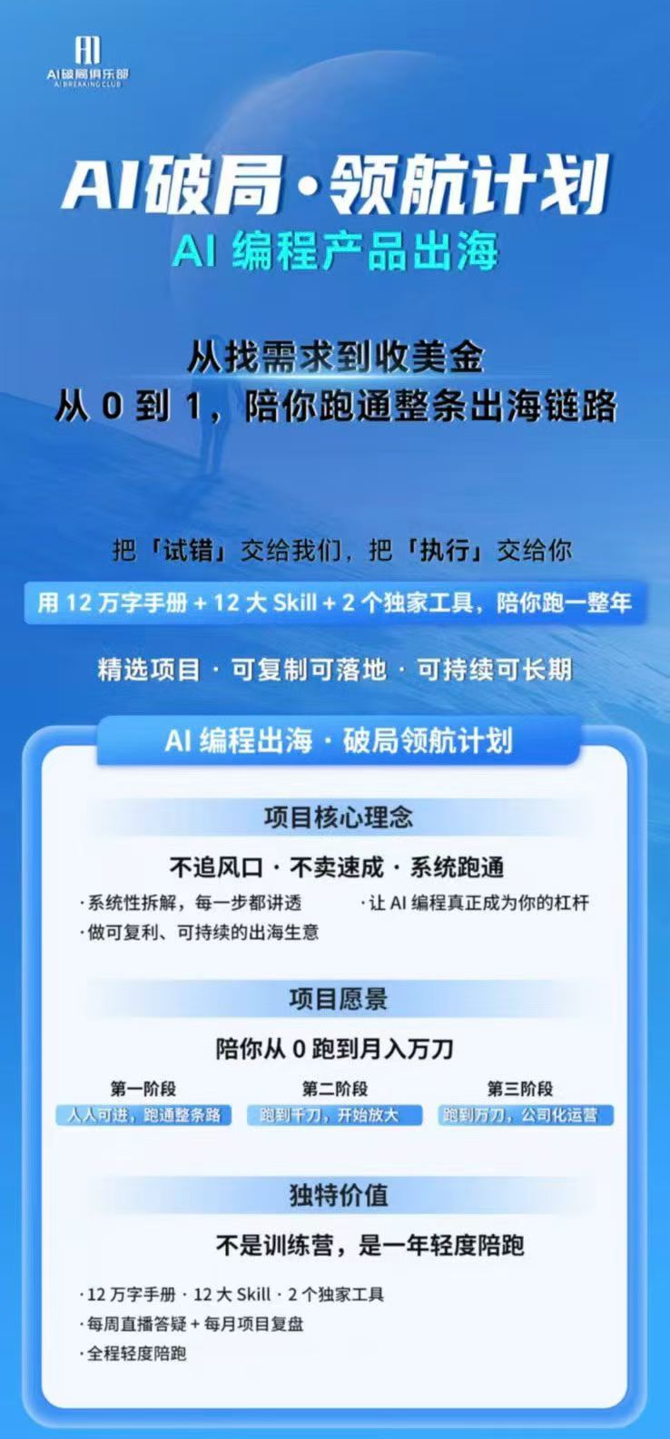 图片[1]-AI编程产品出海领航计划-更新：12万字手册+12大Skill+2个独家工具，从找需求到上线收美金跑通全链路-万象聊项目