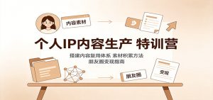 个人IP内容生产特训营：搭建内容复用体系，素材积累方法，朋友圈变现指南-万象聊项目