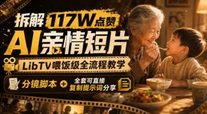 拆解117W点赞AI亲情短片,LibTV喂饭级全流程教学,分镜脚本+全套可直接复制提示词分享-万象聊项目