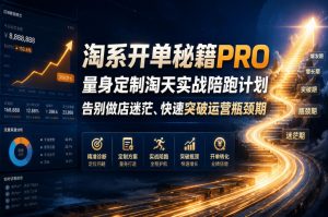淘系开单秘籍PRO,量身定制淘天实战陪跑计划,告别做店迷茫、快速突破运营瓶颈期(更新260823)-万象聊项目