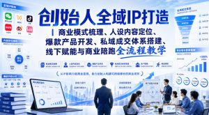 创始人全域IP打造｜商业模式梳理、人设内容定位、爆款产品开发、私域成交体系搭建、线下赋能与商业陪跑全流程教学-万象聊项目