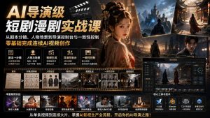 AI导演级短剧漫剧实战课:从剧本分镜、人物场景到导演控制台与一致性控制,零基础完成连续AI视频创作 (更新-万象聊项目