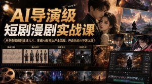 AI导演级短剧漫剧实战课，从单条视频到连续大片，掌握AI影视生产全流程，开启你的AI导演之路!-万象聊项目