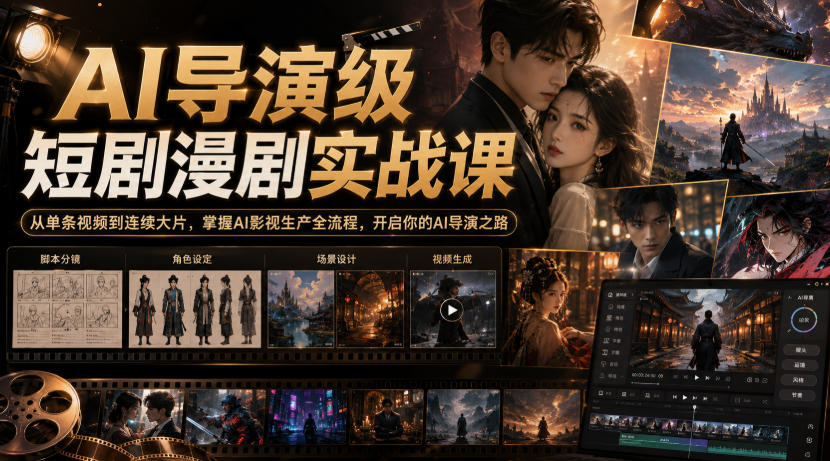 AI导演级短剧漫剧实战课，从单条视频到连续大片，掌握AI影视生产全流程，开启你的AI导演之路!-万象聊项目