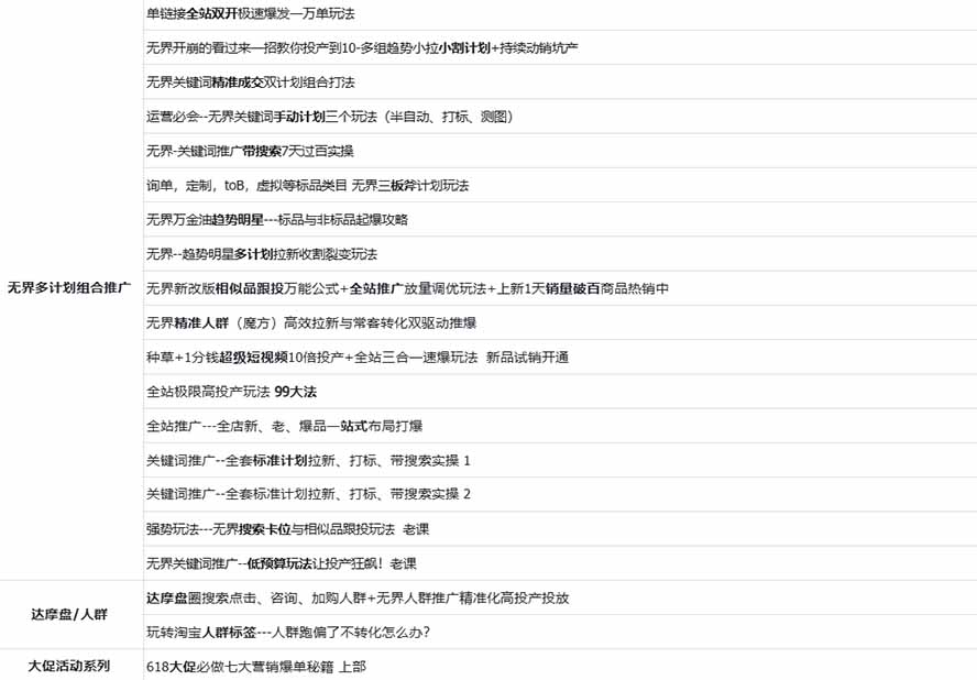图片[2]-2026淘天开单秘籍PRO实战陪跑课程：全套落地运营玩法，一站式解决淘宝流量低、不出单难题(更新260823-万象聊项目