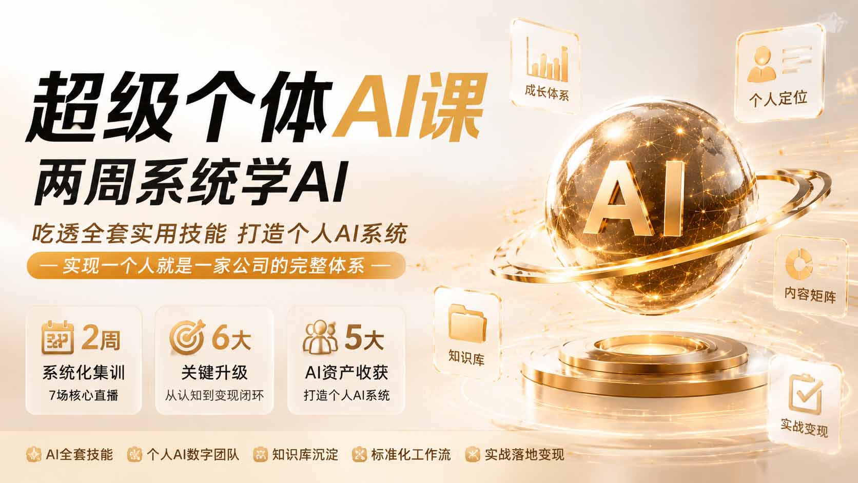 超级个体AI课 两周系统学AI；吃透全套实用技能打造个人AI系统，实现一个人就是一家公司的完整体系(更新0823-万象聊项目