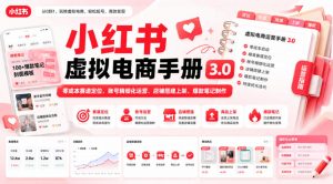 小红书虚拟电商手册3.0，零成本赛道定位、账号精细化运营、店铺搭建上架、爆款笔记制作-万象聊项目