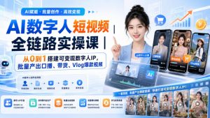 AI数字人短视频全链路实操课|从0到1搭建可变现数字人IP,批量产出口播、带货、Vlog爆款视频-万象聊项目