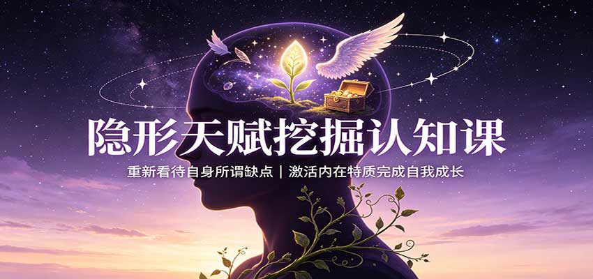 隐形天赋挖掘认知课：重新看待自身所谓缺点，激活内在特质完成自我成长-万象聊项目