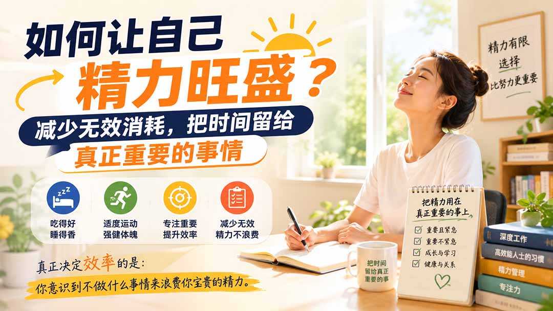付费文章：如何让自己精力旺盛？减少无效消耗，把时间留给真正重要的事情-万象聊项目