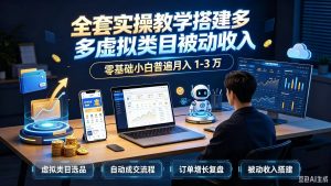 全套实操教学搭建多多虚拟类目被动收入，零基础小白普遍月入 1-3 万-万象聊项目