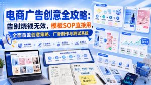 电商广告创意全攻略：告别烧钱无效，模板SOP直接用，全面覆盖创意策略、广告制作与测试系统【原创双语字幕】-万象聊项目