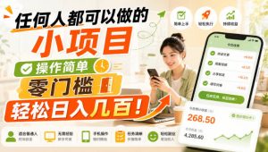 任何人都可以做的小项目：操作简单，零门槛轻松日入几百！【揭秘】-万象聊项目