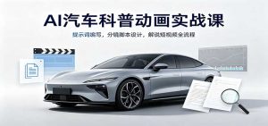 AI汽车科普动画实战课：提示词编写，分镜脚本设计，解说短视频全流程-万象聊项目