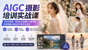 AIGC摄影培训实战课：从软件搭建、素材合成到婚纱儿童写真，系统掌握AI商业样片制作全流程-万象聊项目