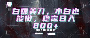 白嫖美刀，小白也能做，稳定日入800+-万象聊项目
