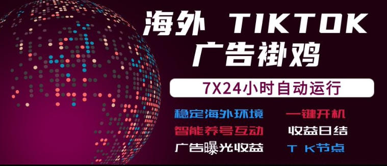 海外TikTok挂G流量变现，7X24自动运行，广告曝光收益，收益日结【揭秘】-万象聊项目