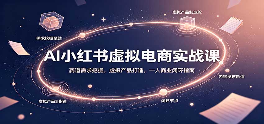 AI小红书虚拟电商实战课：赛道需求挖掘，虚拟产品打造，一人商业闭环指南-万象聊项目