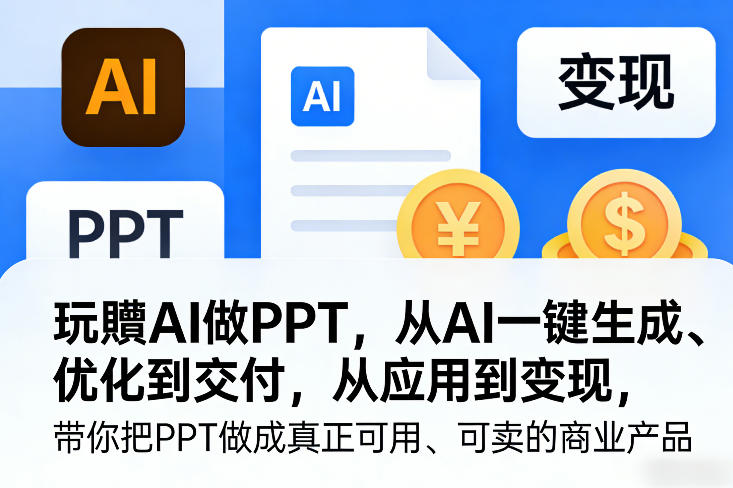 玩賺AI做PPT，从AI一键生成、优化到交付，从应用到变现，带你把PPT做成真正可用、可卖的商业产品(更新0904)-万象聊项目