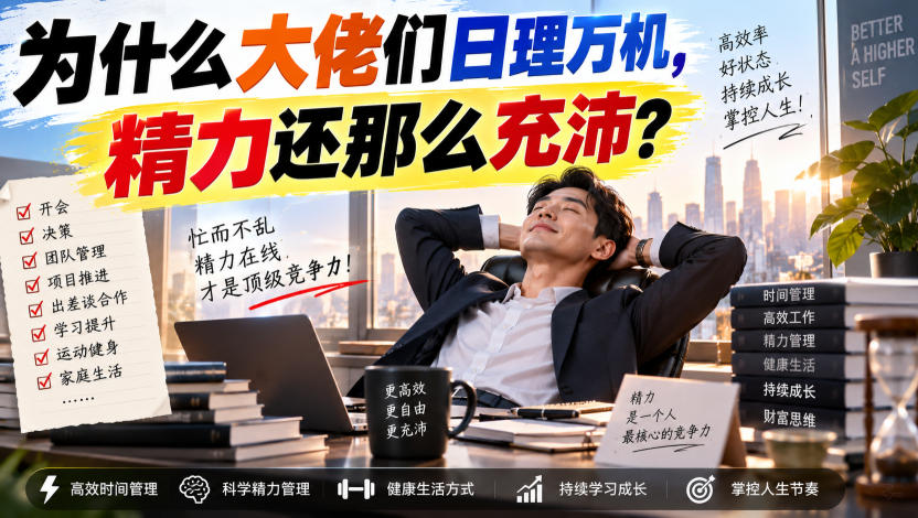 付费文章：为什么大佬们日理万机，精力还那么充沛？-万象聊项目
