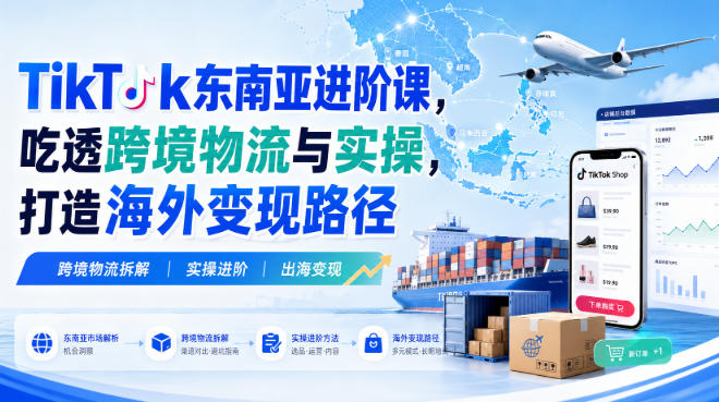 TikTok东南亚进阶课，吃透跨境物流与实操，打造海外变现路径-万象聊项目
