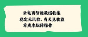 云电商智能数据收集，稳定无风控，当天见收益，零成本矩阵操作-万象聊项目