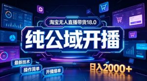 淘宝无人直播带货，公域+私域实时更新迭代玩法，稳定开播变现，一台电脑即可搭建一个日不落直播间【揭秘】-万象聊项目