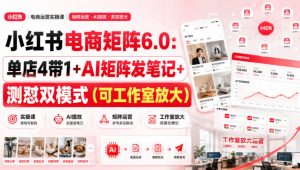 小红书电商矩阵6.0：单店4带1+AI矩阵发笔记+测怼双模式(可工作室放大)-万象聊项目