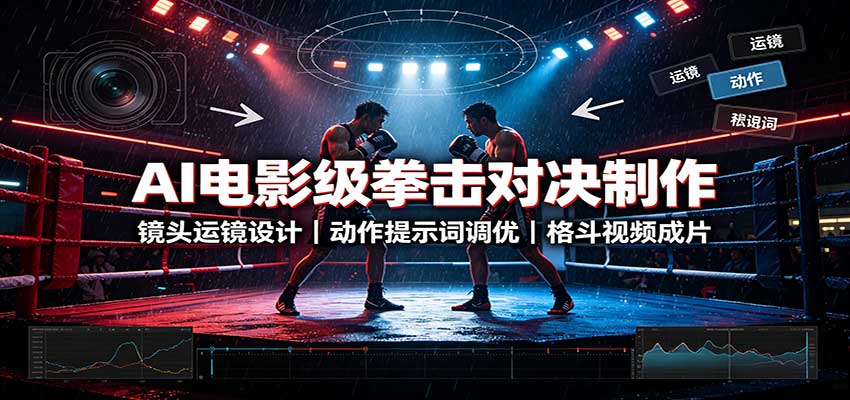 AI电影级拳击对决制作：镜头运镜设计，动作提示词调优，格斗视频成片-万象聊项目