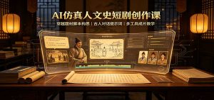 AI仿真人文史短剧创作课：穿越题材脚本构思，古人对话提示词，多工具成片教学-万象聊项目