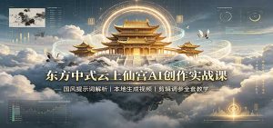 东方中式云上仙宫AI创作实战课：国风提示词解析，本地生成视频，剪辑调参全套教学-万象聊项目