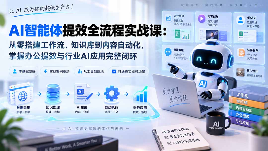AI智能体提效全流程实战课：从零搭建工作流、知识库到内容自动化，掌握办公提效与行业AI应用完整闭环-万象聊项目