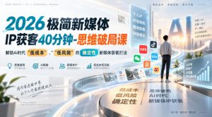 2026极简新媒体IP获客40分钟-思维破局课，解锁Ai时代“低成本”、“低风险”的确定性新媒体获客打法-万象聊项目