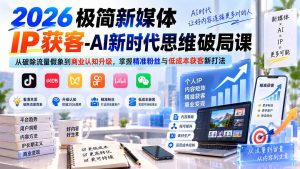 2026极简新媒体IP获客-AI新时代思维破局课：从破除流量假象到商业认知升级，掌握精准粉丝与低成本获客新打法-万象聊项目