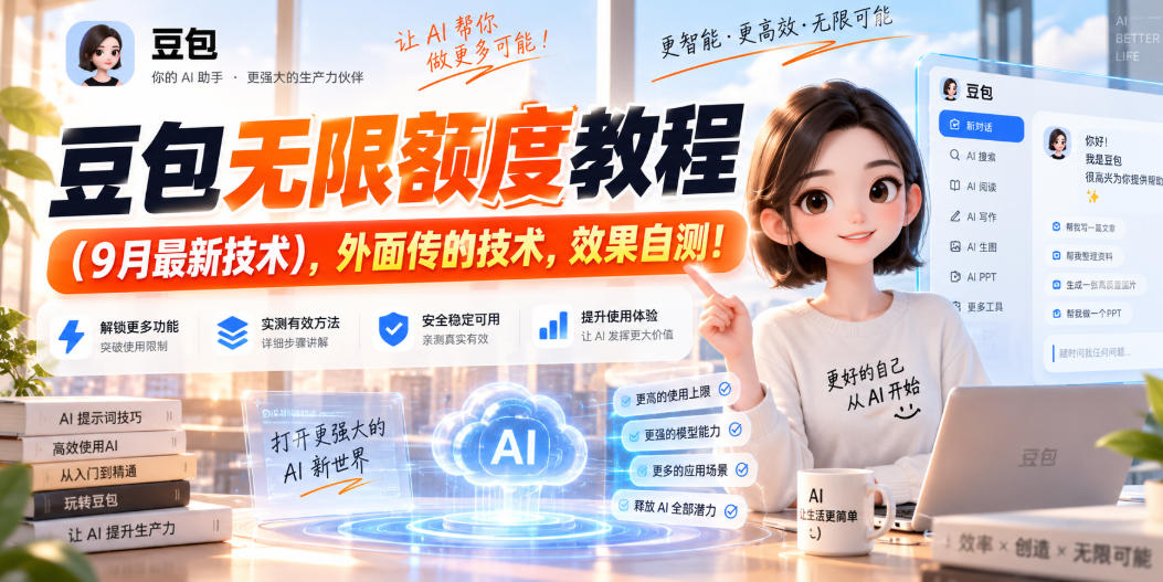 豆包无限额度教程(9月最新技术)，外面传的技术，效果自测！-万象聊项目