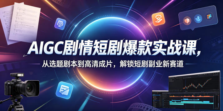 AIGC剧情短剧爆款实战课，从选题剧本到高清成片，解锁短剧副业新赛道(更新0906)-万象聊项目