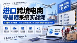 进口跨境电商零基础系统实战课：45节从政策税收、1210保税进口到三单对碰与跨境云仓完整教学-万象聊项目