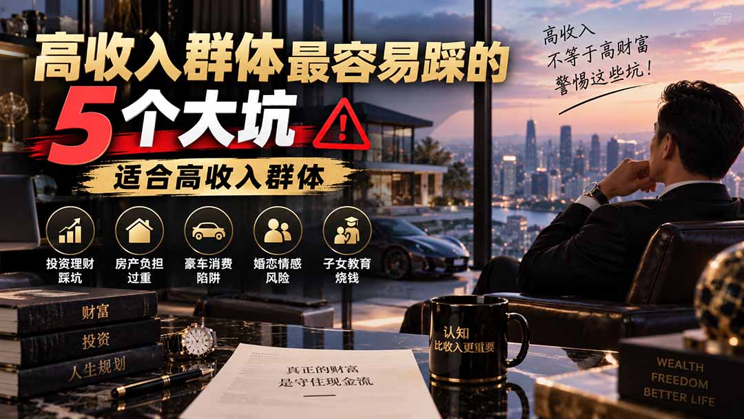 付费文章：高收入群体最容易踩的5个大坑，适合高收入群体-万象聊项目