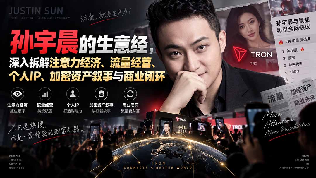 某星球精华文章——孙宇晨的生意经，深入拆解注意力经济、流量经营、个人IP、加密资产叙事与商业闭环-万象聊项目
