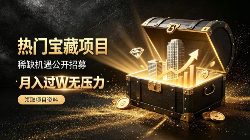 稀缺宝藏项目公开招募，低风险入局解锁月入过1W+机会【揭秘】-万象聊项目