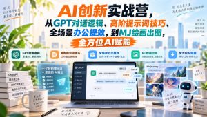 AI创新实战营，从GPT对话逻辑、高阶提示词技巧、全场景办公提效，到MJ绘画出图，全方位AI赋能-万象聊项目